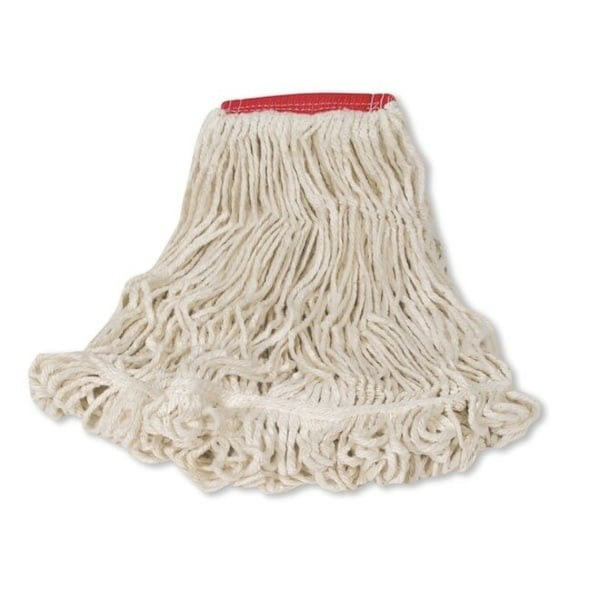 Super Stitch Looped-End Wet Mop Head, Cotton/Synthetic, Large Size, Red/White Super Stitch Looped-End Wet Mop Head, Cotton/Synthetic, Large Size, Red/White