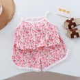 thumbnail image 2 of mgoYE 2Pcs Baby Girls Outfits 0 6 12 18 24 Months 2T 3T 4T Floral Tops Sleeveless Tank Tops Shorts Size 1-2 Years, 2 of 9