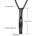 thumbnail image 2 of Stainless Steel Pendant Necklace for Men and Women, Unisex Twisted Cube Bar Pendant with Link Chain, 2 of 6
