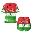 thumbnail image 5 of Lsque Watermelon Hello Summer Women's Short-Sleeved Pajama Set - 2 Piece Soft and Lightweight Sleepwear Set-XX-Large, 5 of 9