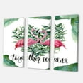 thumbnail image 3 of Designart ' Eucalyptus Leaves With Flamingo Floral Heart ' Traditional Canvas Wall Art Print, 3 of 3
