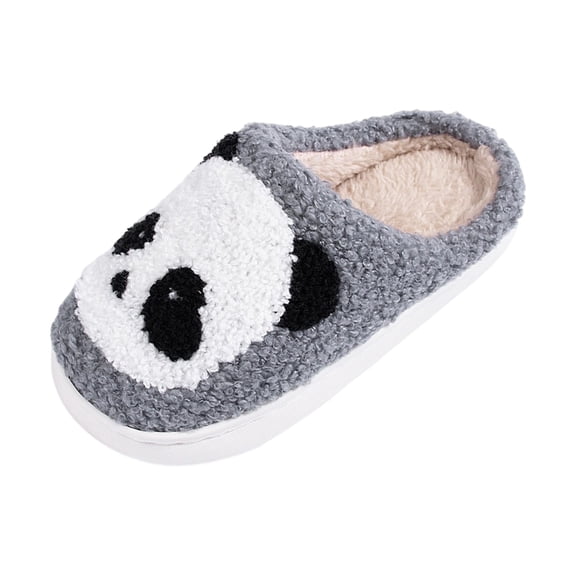 Bainana Winter Slipper For Little Girls Boys Cartoon Print Anti Easy On Shoes Comfortable Soft Unisex Toddler Child Indoor Slipper Grey Size 5-6 Years