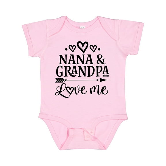 Inktastic Nana and Grandpa Love Me Girls Baby Bodysuit