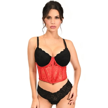 

Lavish Red Sheer Lace Underwire Waist Cincher Corset