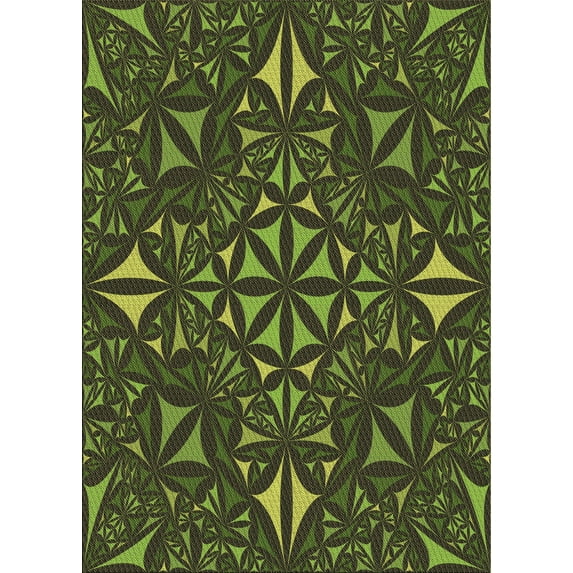 Ahgly Company Machine Washable Indoor Rectangle Transitional Dark Forest Green Area Rugs, 8' x 12'