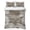 Taupe, variant on Quilts King Size Bedding Set, Tropical Palm Leaves Lightweight Quilted Comforter, Summer Denim Blue Distressed Wood Soft Reversible Bedspread Coverlet with Pillow Covers for All Season, 96" x 106"