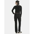 thumbnail image 2 of No Boundaries Brushed Rib Zip Front Hoodie and Flare Pants Set, 2-Piece, Women's XXS-XXL, 2 of 4