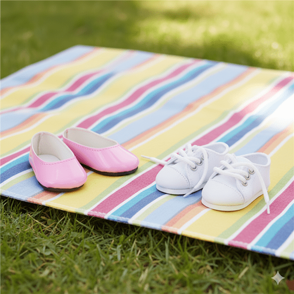 Sophia's 2-Pair Doll Shoes Set for 14.5" Dolls with Pink Dress Flats & White Canvas Sneakers