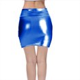 thumbnail image 4 of Clearance Clothes Under $10.00 Abomasnow Women's Sexy Bodycon Pencil Skirts Solid Elastic High Waist Faux Leather Mini Skirts, 4 of 5