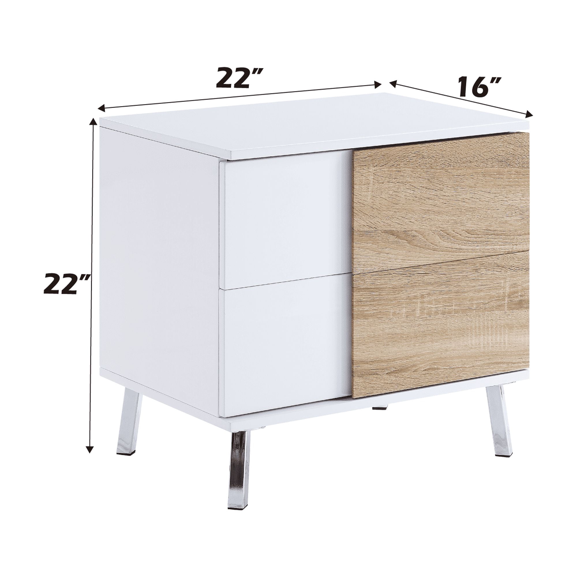 End Table, White High Gloss Finish