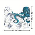 thumbnail image 1 of 1pc Animal Print Octopus Shower Curtain with 12 Hooks and Non-Slip Bathroom Rug - Waterproof Toilet Lid Cover Pad and U-Shape Mat for Bathroom Decor, 1 of 5