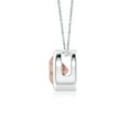 thumbnail image 2 of Angara Collier en Morganite Naturel - Pendentif Solitaire Rond en Morganite avec Lunette en Or Blanc 14K pour Femmes, 2 of 8