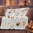 thumbnail image 6 of Watercolor Dogs Beige Sofa Calm Living Room Style, Peaceful Pet Portrait Pattern, Warm Flannel Blanket for Living Room and Reading Nook, Dog Lovers Thanksgiving Gift, Pet Lover Home Decor, 6 of 9