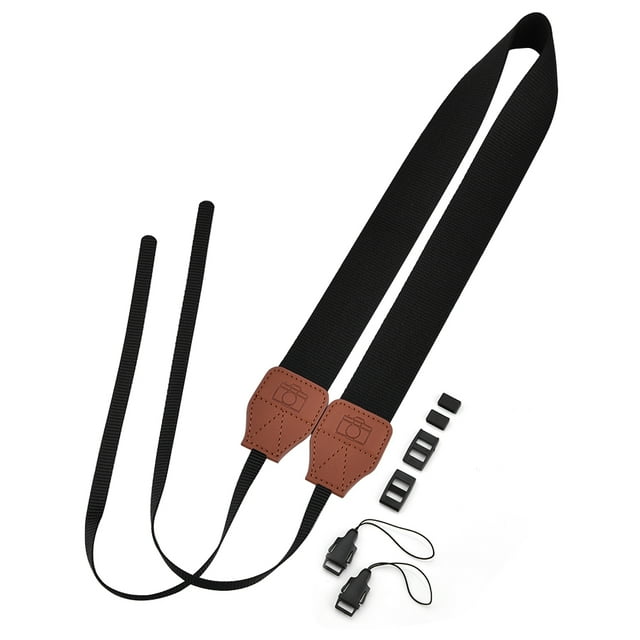 Camera Strap Camera Shoulder Strap Camera Neck Strap Camera Shoulder Belt Universal 1cm Wide Colorful Polyester Fabric Shoulder Neck Camera Belt Strap Black
