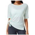 thumbnail image 2 of Womens'S Sheer Off the Shoulder Pullover Mesh Workout Long Sleeve T Shirt Green XXXL, 2 of 8
