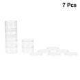 thumbnail image 4 of 7 Days Clear Stackable Pill Box Portable Mini Sealed Pill Organizer Round Medicine Case (White), 4 of 8