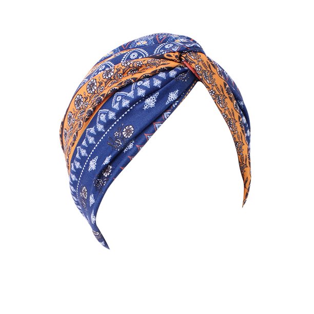 Qarigey Sombrero de mujer, gorros de dormir de varios colores, suministros exquisitos para niñas suaves al tacto, diadema de estilo étnico con Sombreros Naranja/Azul Marino Qarigey AP010930-10
