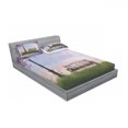 thumbnail image 3 of Ambesonne Nature Fitted Sheet & Pillow Sham Set, Bench Flowing River Moon, Twin, Multicolor, 3 of 3
