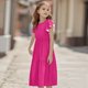thumbnail image 5 of Teen Girls Dresses Casual Summer Midi Dress with Pockets Short Sleeve Loose Fit Flowy Sundress for Beach Party ,Sie:140, 5 of 9
