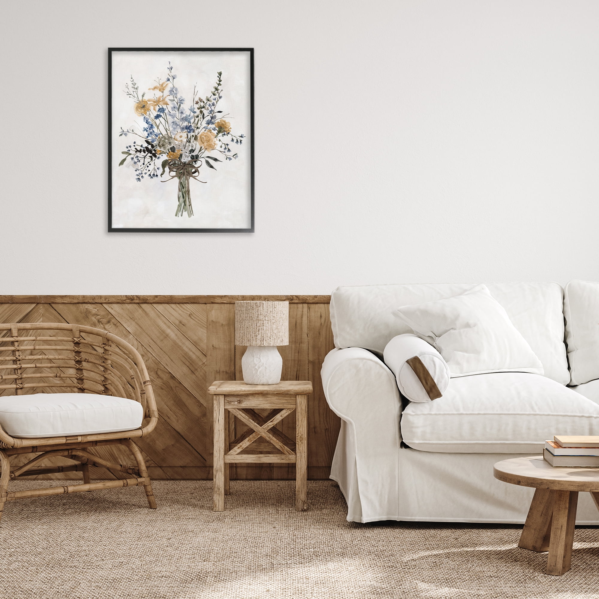 Stupell Industries Delicate Botanicals Bushel Black Framed Giclee Art, design by Carol Robinson