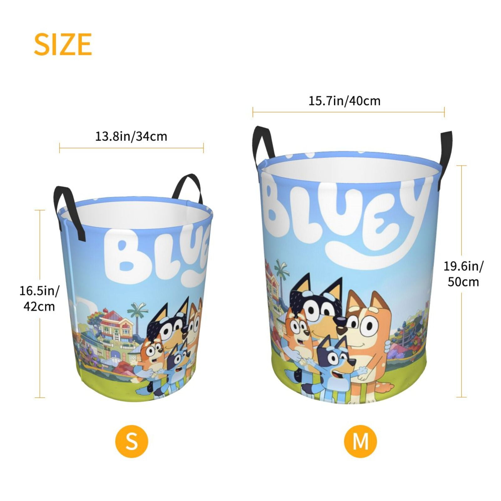 Netaao Bluey for Circular Hamper Modern Laundry Basket with Handles-Medium
