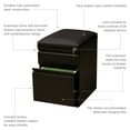 thumbnail image 3 of Hirsh Pro 20 inch Deep Letter Width Mobile Pedestal File Cabinet 2 Drawer Box-File with Seat Cushion, for Home and Office, Black/Black, 3 of 16