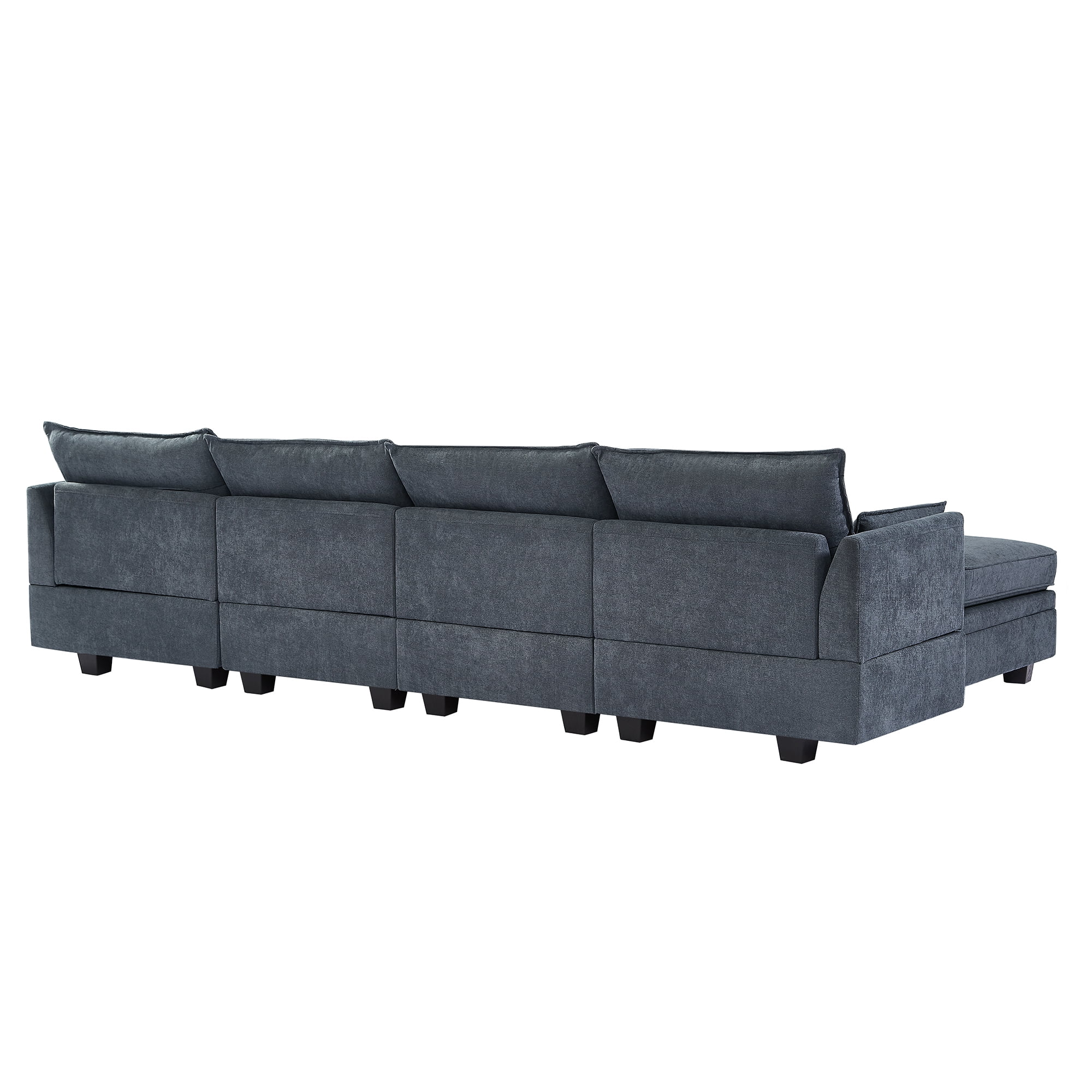 YYAo Modern Large U-Shape Modular Sectional Sofa, Reversible Sofa Bed with Storage Seat for Living Room, Dark Gray YYAo Modern Large U-Shape Modular Sectional Sofa, Reversible Sofa Bed with Storage Seat for Living Room, Dark Gray