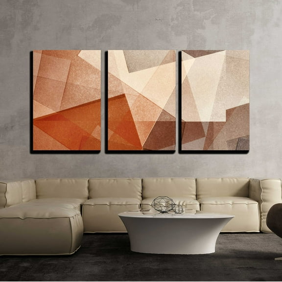 wall26 - 3 Piece Canvas Wall Art - Grungy and Grainy Bleached Abstract Color Background - Modern Home Art Stretched and Framed Ready to Hang - 16"x24"x3 Panels