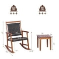thumbnail image 2 of Gymax Ensemble Bistro de Conversation Extérieur 3 Pcs pour Patio avec Chaise Berçante et Table, 2 of 10