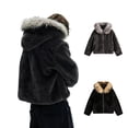 thumbnail image 3 of Mens Hoodies Zip Up Plush Collar Cardigan Y2k Hoodies Plush Fleece Jackets Color Black Size M, 3 of 4
