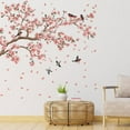 thumbnail image 2 of Large Pink Flower Tree Branch Wall Decals Cherry Blossom Tree Floral Birds Wall Stickers DIY Peel and Stick Art Decals Baby Nursery Kids Bedroom Toddler Room Wall Decor, 2 of 7