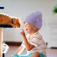 thumbnail image 4 of harmtty Fleece Lining Beanie Hat Children Beanie Hat Kids Knitted Winter Hat Toddler Warm Beanie Hat Fleece Lining Knitting Hat Children Outdoor Hat Light Purple S, 4 of 8