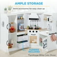 thumbnail image 4 of Best Choice Products Pretend Play Corner Kitchen, Interactive Wooden Kids Set w/ Lights & Sounds - Black, 4 of 10