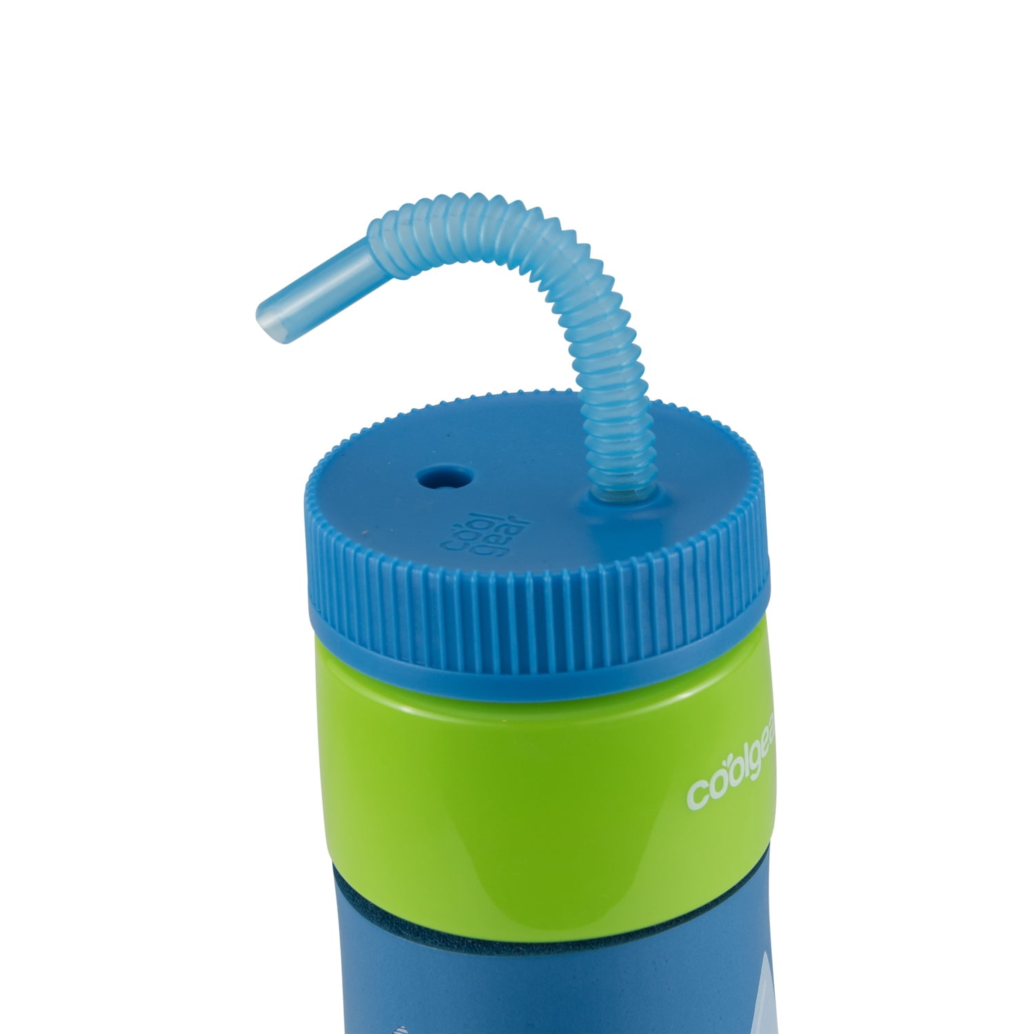 Cool Gear 4-Pack 24oz GO GRIP! Retro Squishy Water Bottle | Cute Printed Design, Foam Grip, Resealable Bendy Straw | Dishwasher Safe - Summer Drinkware for Kids, Adults, Gifts - Green Printed Variety
