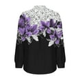 thumbnail image 6 of Sexlip Blouses for Women Dressy Casual Long Sleeve Mock Neck Tops Pleated Front Shirts Back Hole Fashion Tunic Tshirts Purple M, 6 of 6