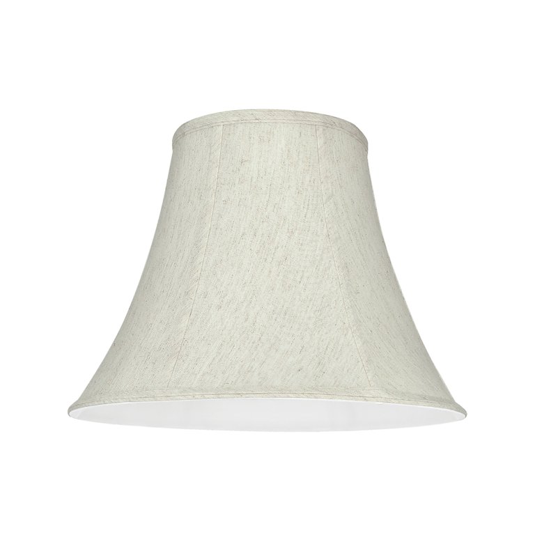 Aspen Creative Hexagon Scallop Bell Lamp Shade – White Linen, Spider Fit, 6" Top X 12" Bottom