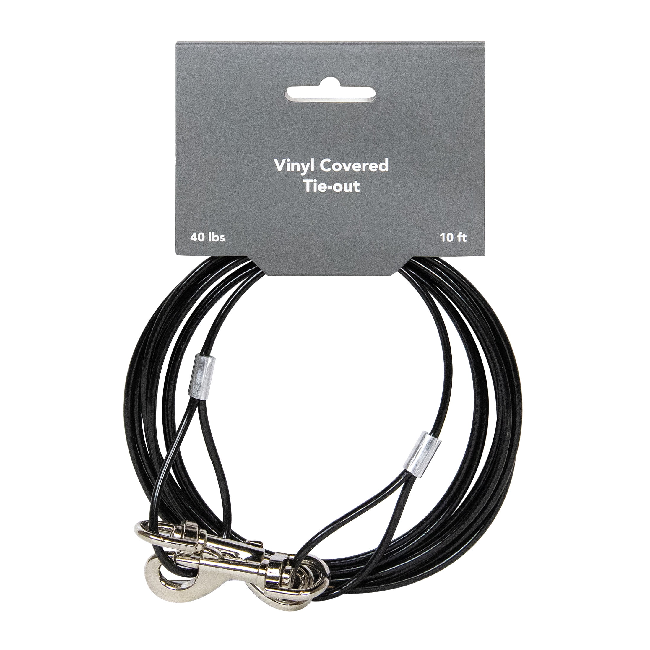 (2 pack) Pet Champion 10ft Vinyl-Covered Tie-Out Cable for Dogs up to 40 Pounds