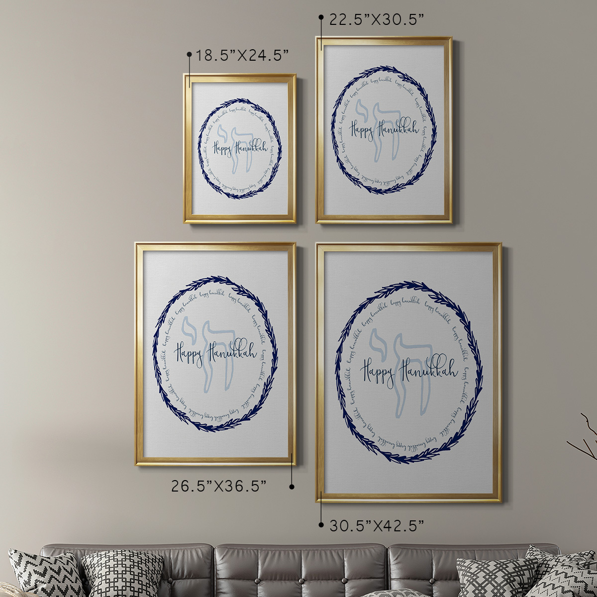 Hanukkah Go Round Premium Framed Print - Ready to Hang