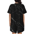thumbnail image 3 of Lsque Black Marble Texture Abstract Women's Short-Sleeved Pajama Set - 2 Piece Soft and Lightweight Sleepwear Set-Small, 3 of 9