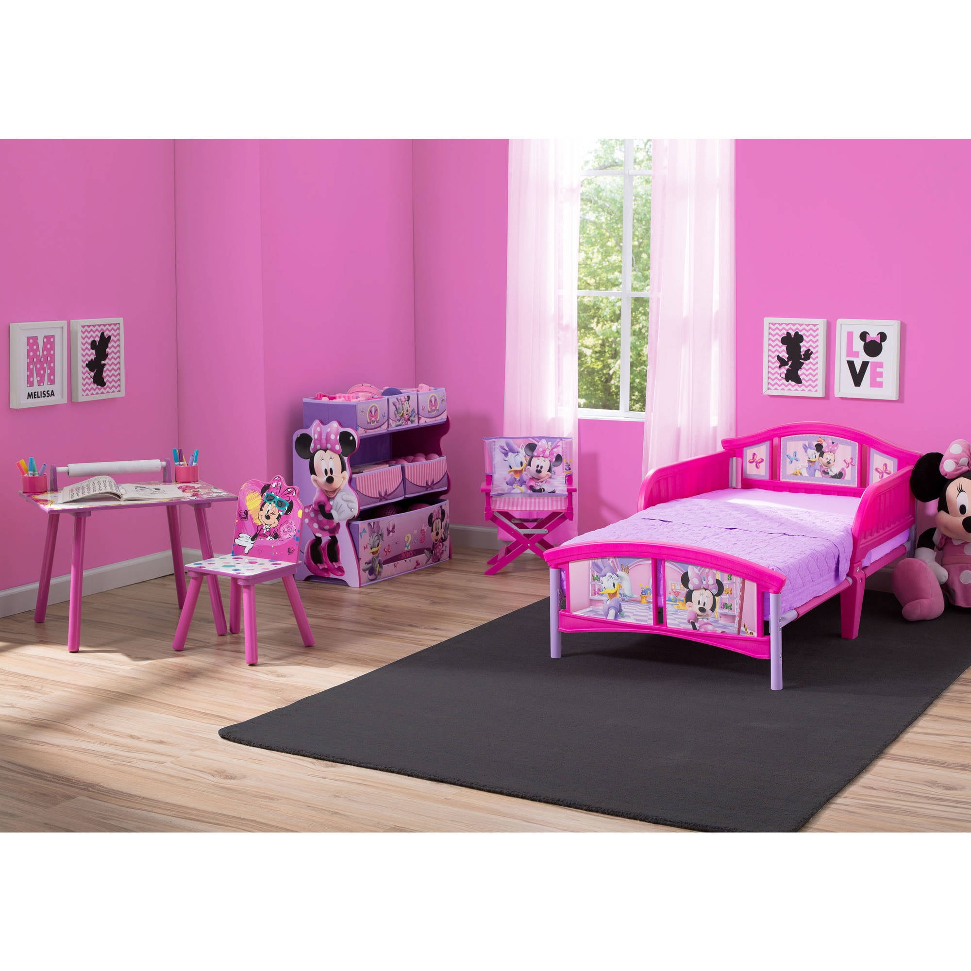 Disney minnie mouse bedroom set with bonus toy organizer sale