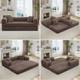 thumbnail image 5 of Muumblus 78" Corduroy Loveseat Cloud Sofa , Queen Size Convertible Slpper Couch Bed for Living Room, Brown, 5 of 7