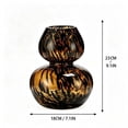 thumbnail image 3 of Tortoiseshell Double Gourd Glass Vase, Brown Leopard Print Decorative Vase for Dried Flowers, Fall Table Centerpiece Decor for Home Living Room Shelf, 3 of 8