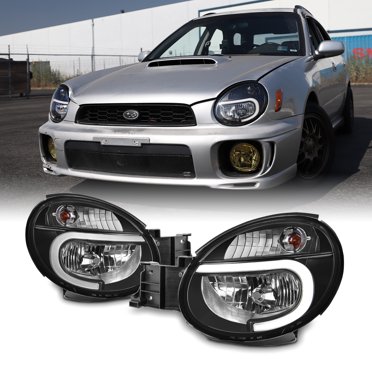 Autozensation Black Headlight Pair For 2002-2003 Subaru Impreza WRX & Outback – Direct Fit Halogen