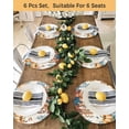 thumbnail image 4 of 15 Inch Round Placemats Set of 6, Orange Blue Fall Non Slip Heat Insulation PP Table Mats, Thanksgiving Pumpkins Harvest Botanical Washable Place Mats for Kitchen Dining Party Table Decor, 4 of 7
