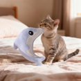 thumbnail image 4 of Dolphin - Shaped Plush Pet Toy, Soft Fabric Design With Cute Ocean Style, For Indoor Interactive Play - Blue, 4 of 6
