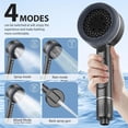 thumbnail image 6 of High Pressure Shower Head, High Power Shower Head and Hose Set with 3 Filters, 59‘’ Hose & Bracket, 4 Spray Modes & Pause Switch, Hard Water Filtered Showerhead with Handheld, Black, 6 of 7
