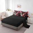 thumbnail image 3 of Homewish Swirl Circle 7 Pieces Full Size Bedding Sets,Modern Artwork Full Size Bed in a Bag,Red White Black,Black Reversible, 3 of 8