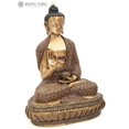 thumbnail image 3 of 15-inch Blessing Lord Buddha with Colorful Inlay Work - Handmade Brass Statue, 3 of 4