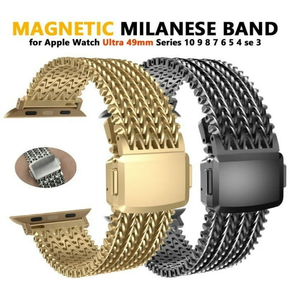 Magnetic Stainless Steel Strap for iWatch Band 10 46mm 42mm 49mm 45mm 41 44mm Metal Apple Bracelet