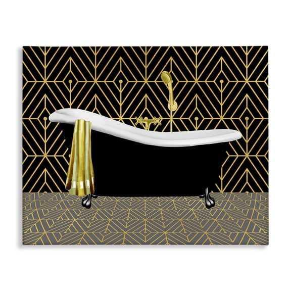 Stupell Industries Contemporary Deco Patterned Bathtub Canvas Art, 20 x 16, by Conrad Knutsen